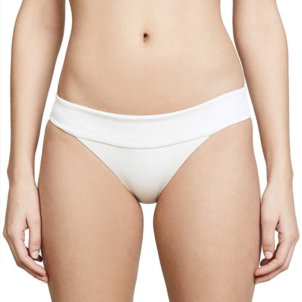 NWOT L*Space cream ribbed Veronica bikini bottoms S